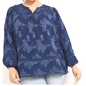 Maurices Dark Blue Floral Blouse